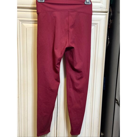 Heroine Sport Women's Pull On Stretch High-Waisted Ankle Leggings Maroon Medium - Picture 7 of 7
